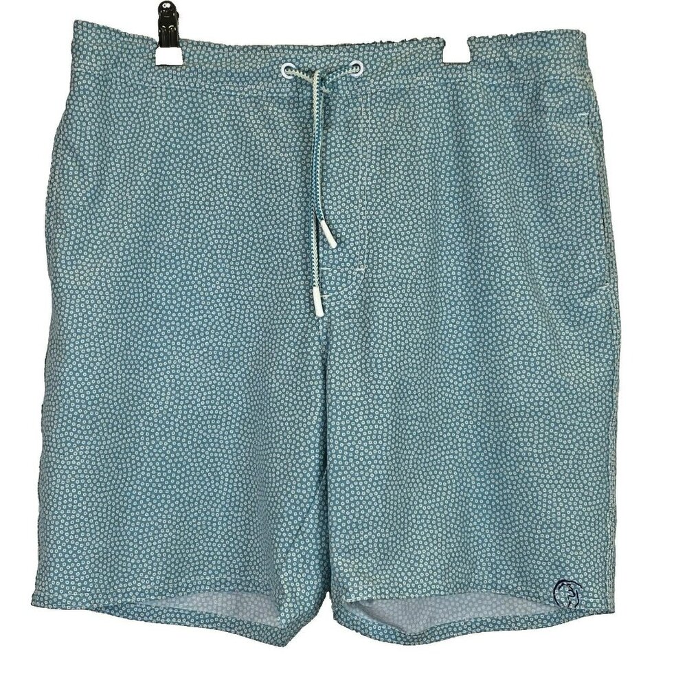 Johnnie O Mens Board Shorts Size 34 Crossbow Floral Swim Trunks Breaker Blue